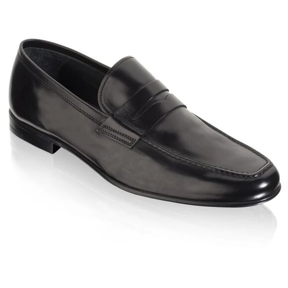 $425 To Boot New York Alek Penny Loafer Black Leather 11.5 Super Clean! - Picture 1 of 14